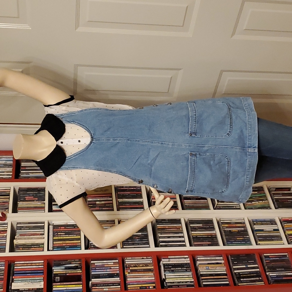 Denim overall dress
